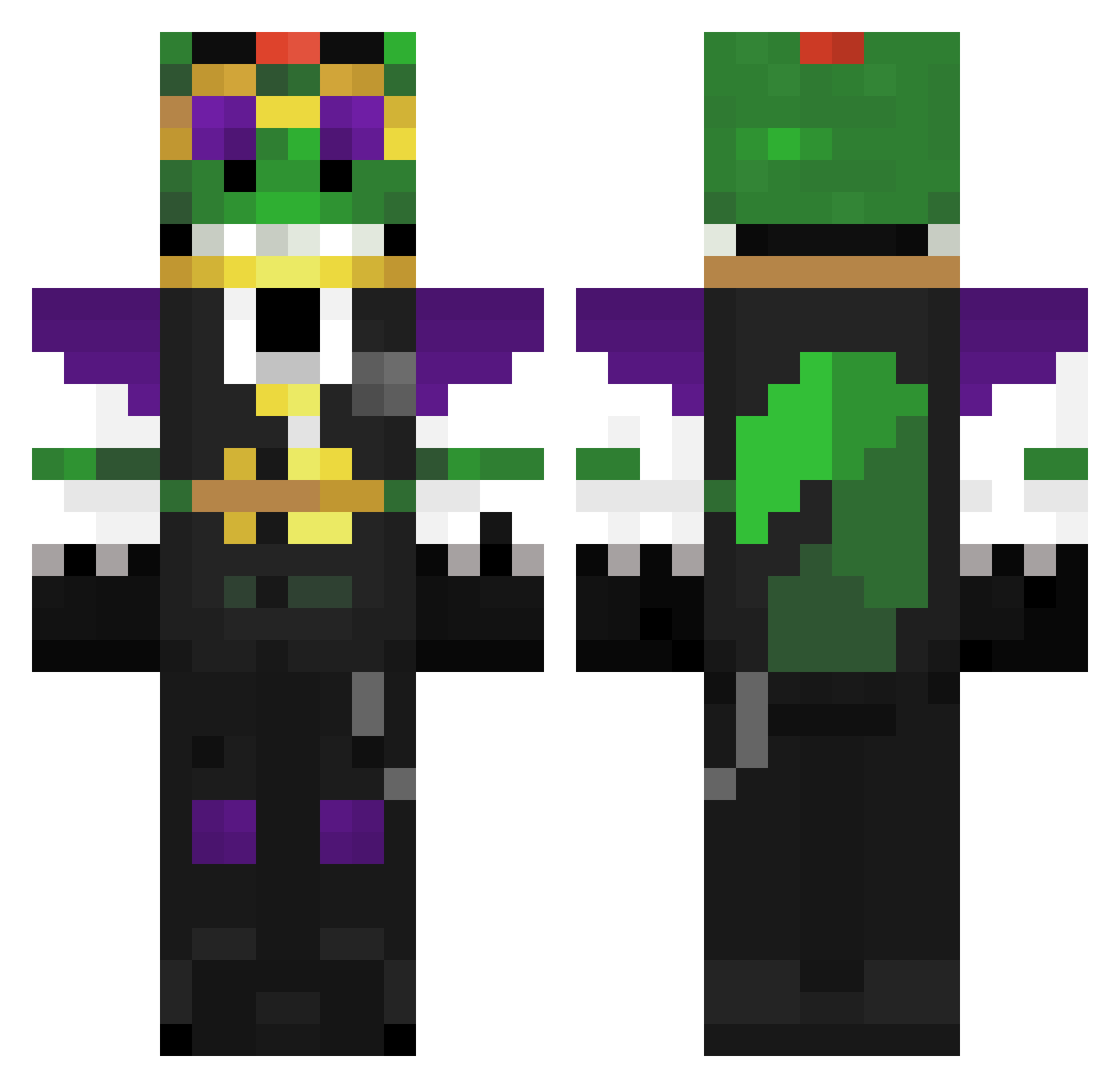 Ooferboi Minecraft skin, front and back view