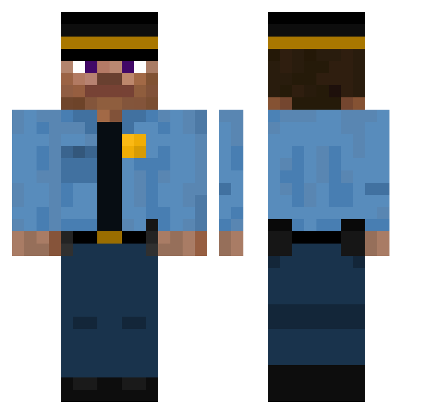 Parachuting Minecraft skin, front and back view