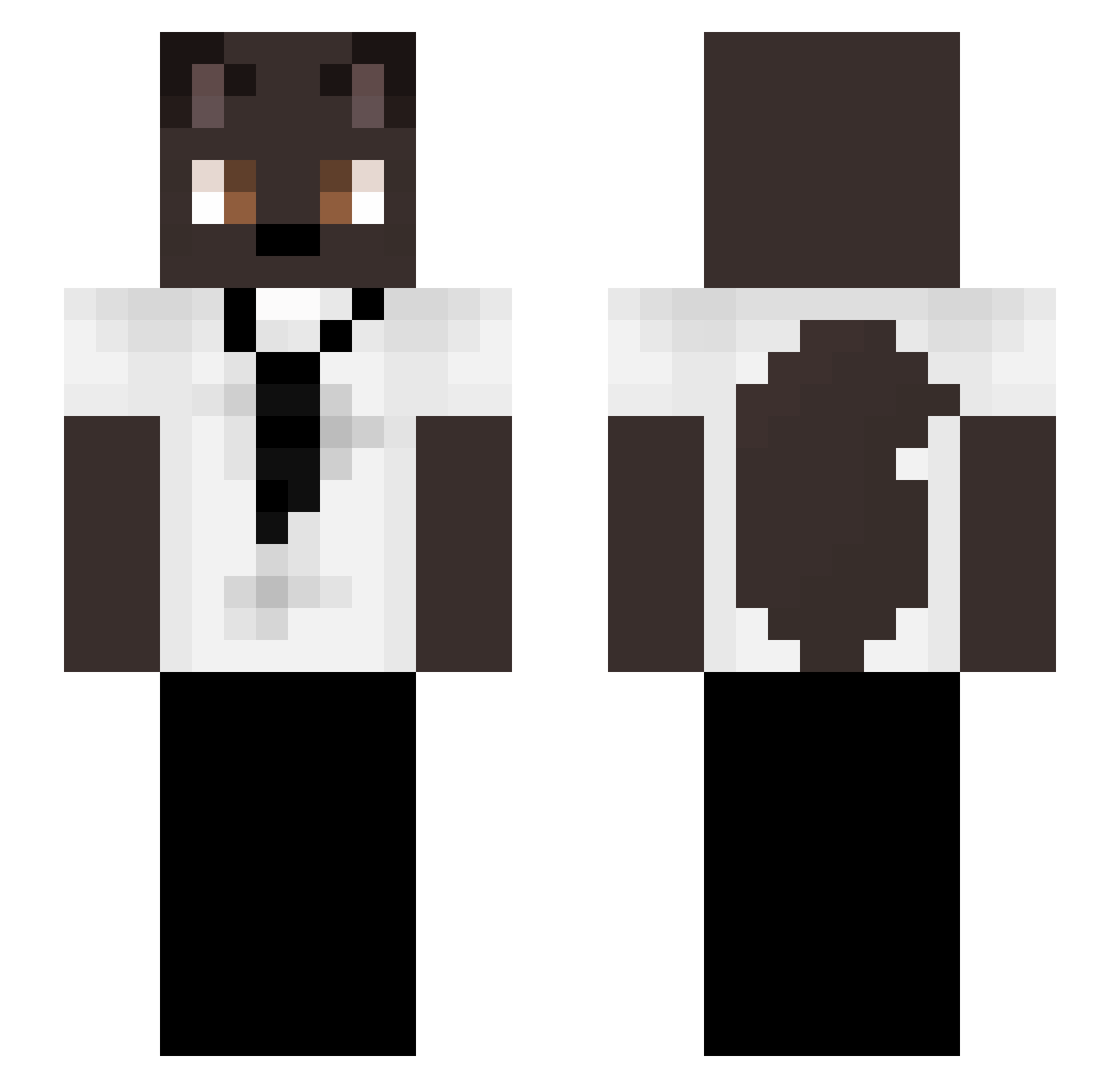Swizenic Minecraft skin, front and back view