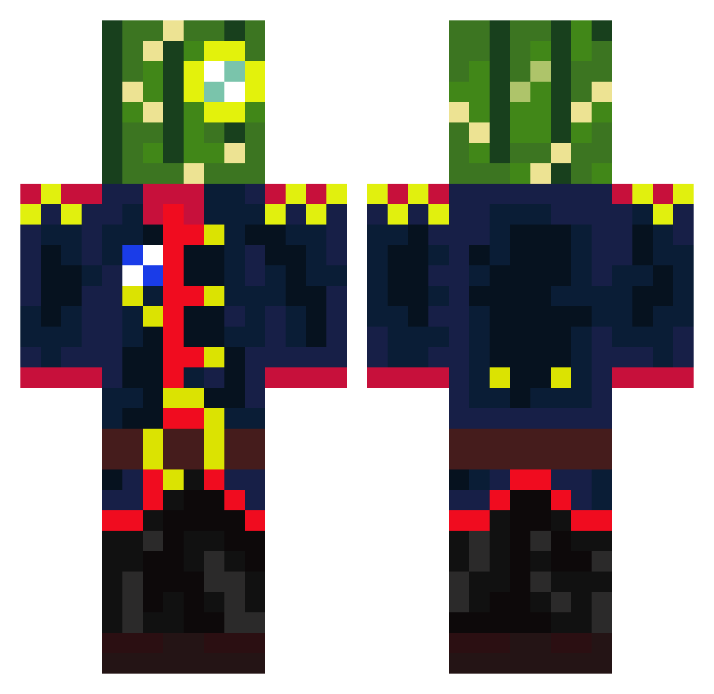 Fast_pie Minecraft skin, front and back view