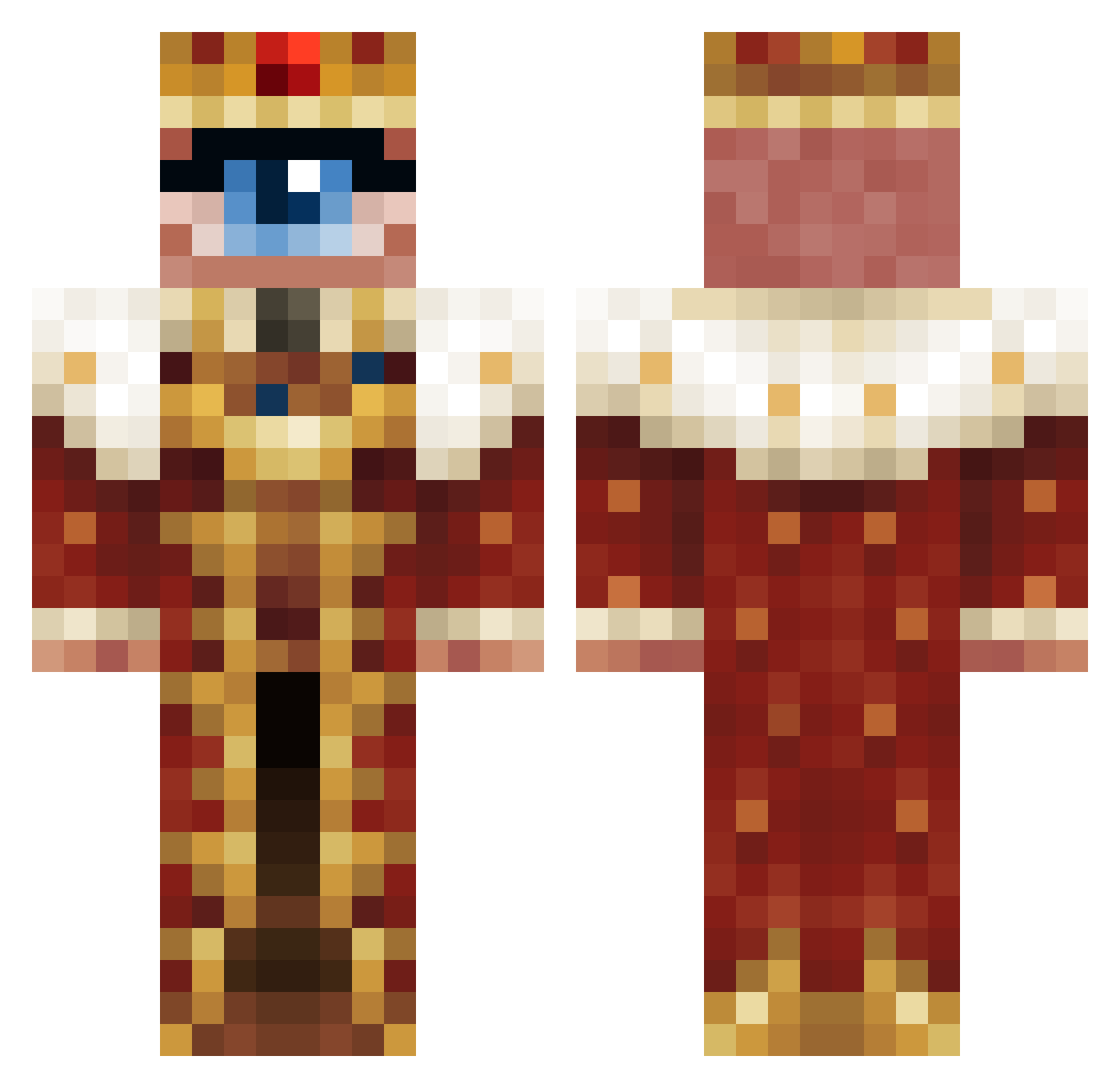WetLincolnLogs Minecraft skin, front and back view