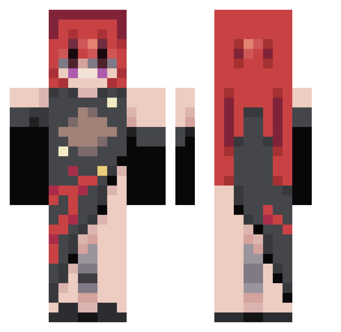 HsuLi Minecraft skin, front and back view