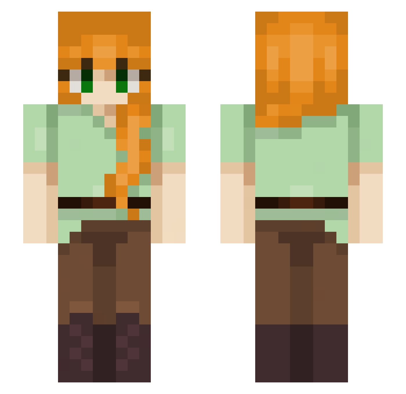 xGoferek Minecraft skin, front and back view