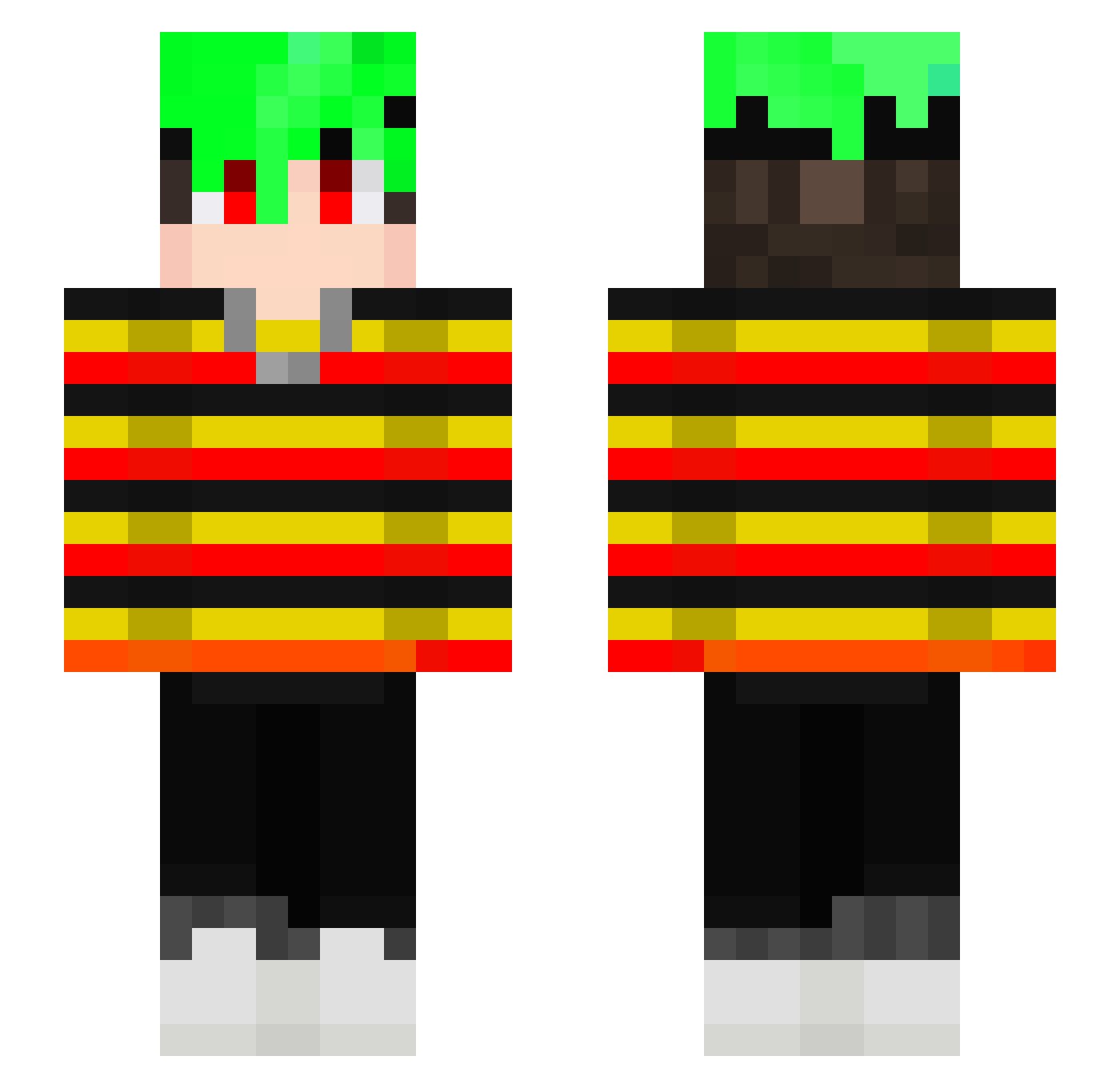 TheZoi99 Minecraft skin, front and back view