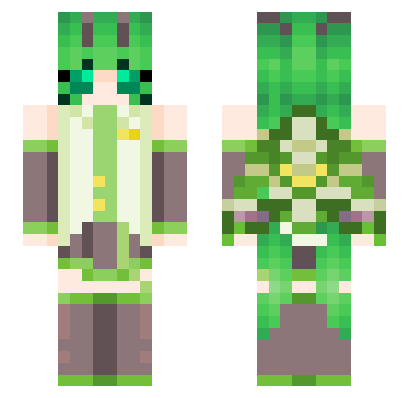 calystarz Minecraft skin, front and back view