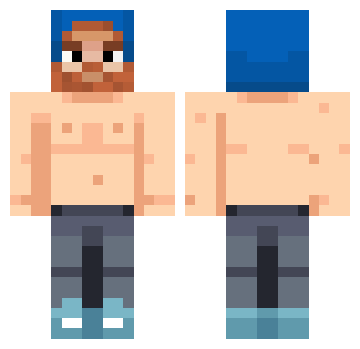VenxmLogic Minecraft skin, front and back view