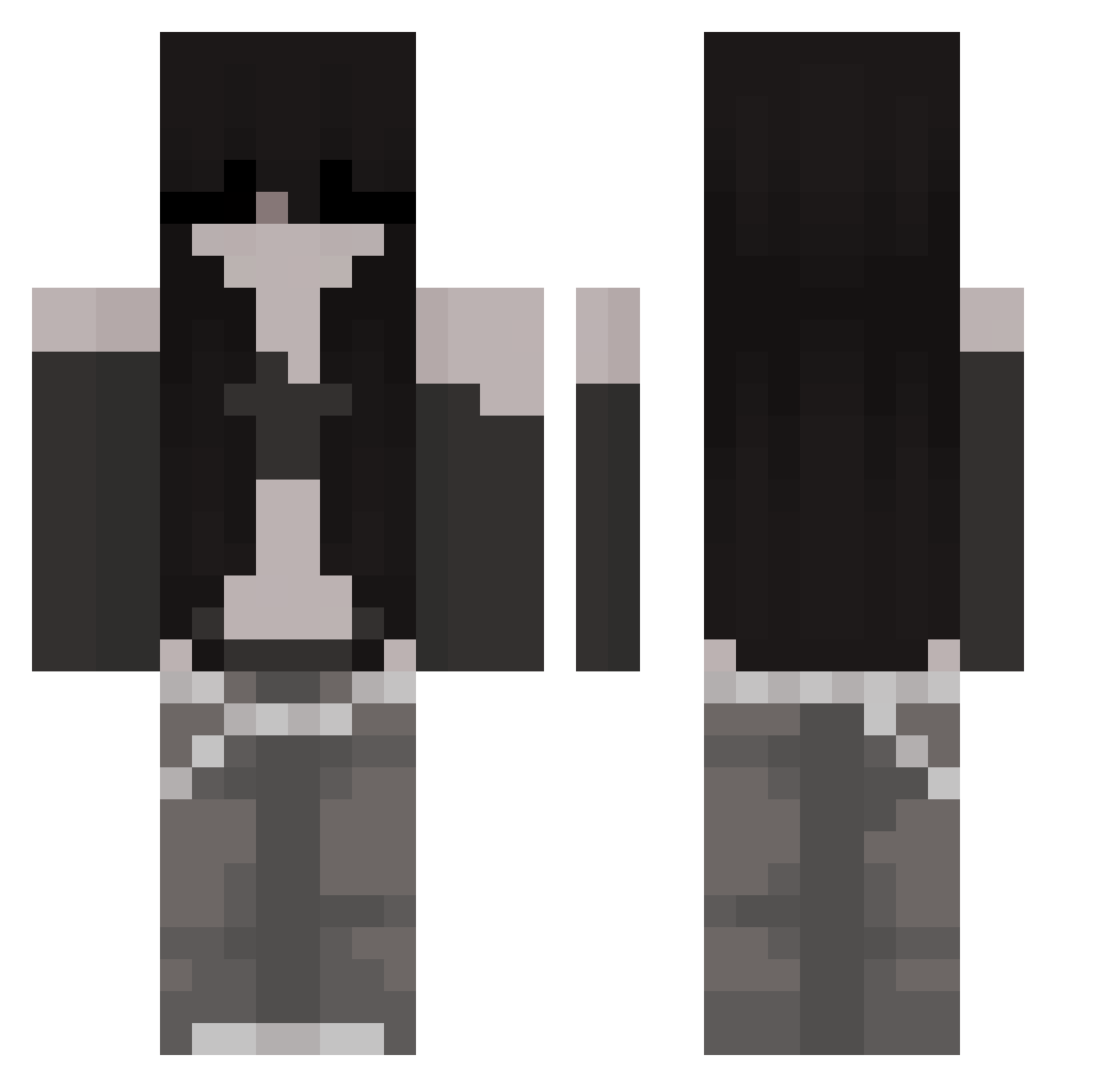 Sabby2134 Minecraft skin, front and back view