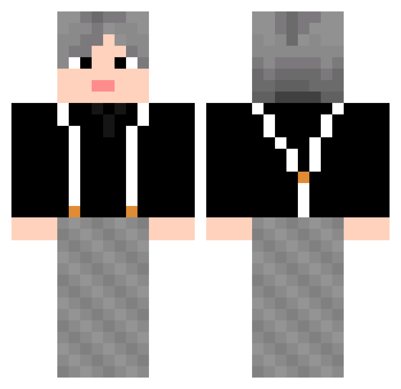 POICY Minecraft skin, front and back view