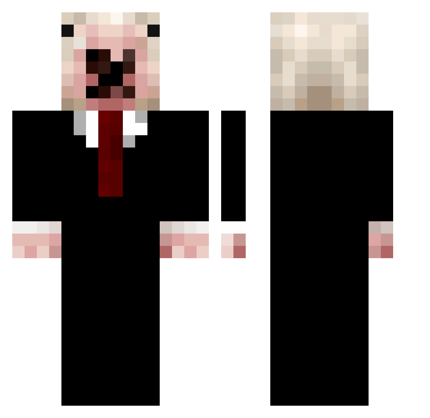 fishcake20 Minecraft skin, front and back view