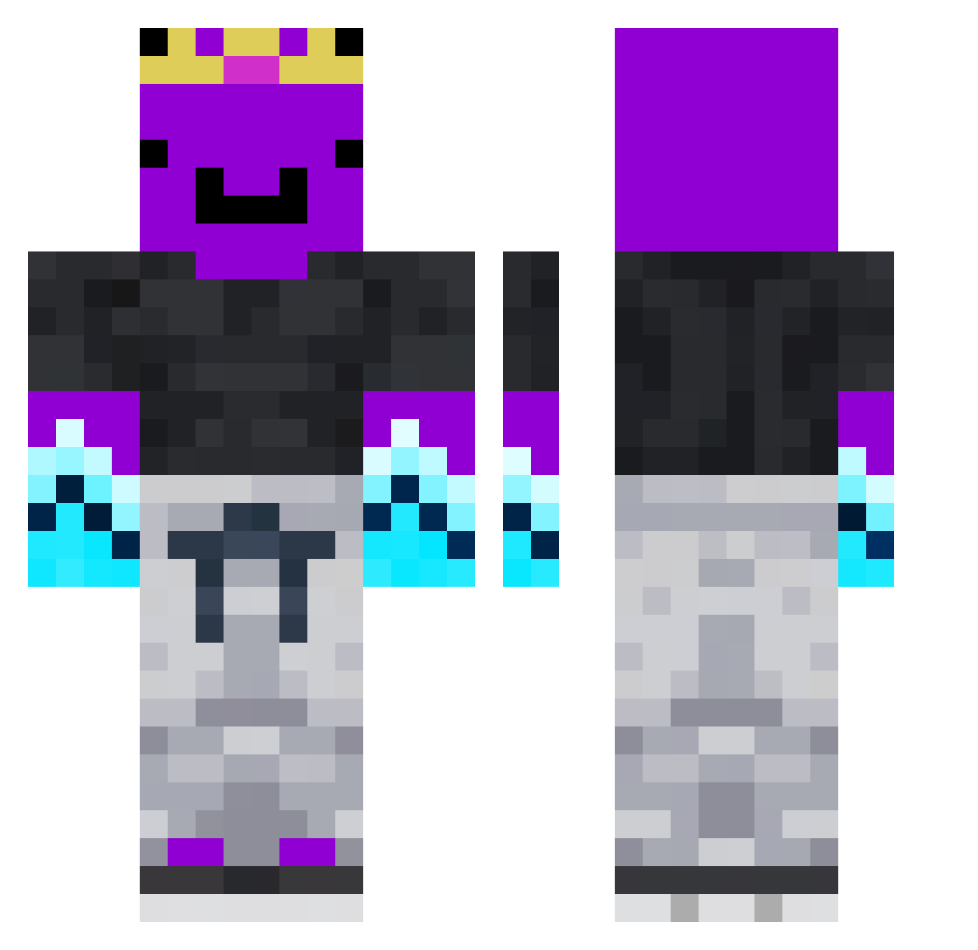 zvGamer Minecraft skin, front and back view