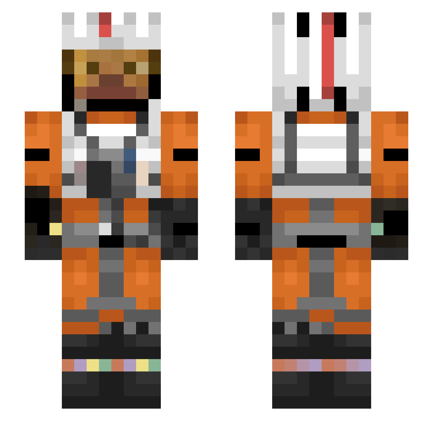 Helmsmen Minecraft skin, front and back view