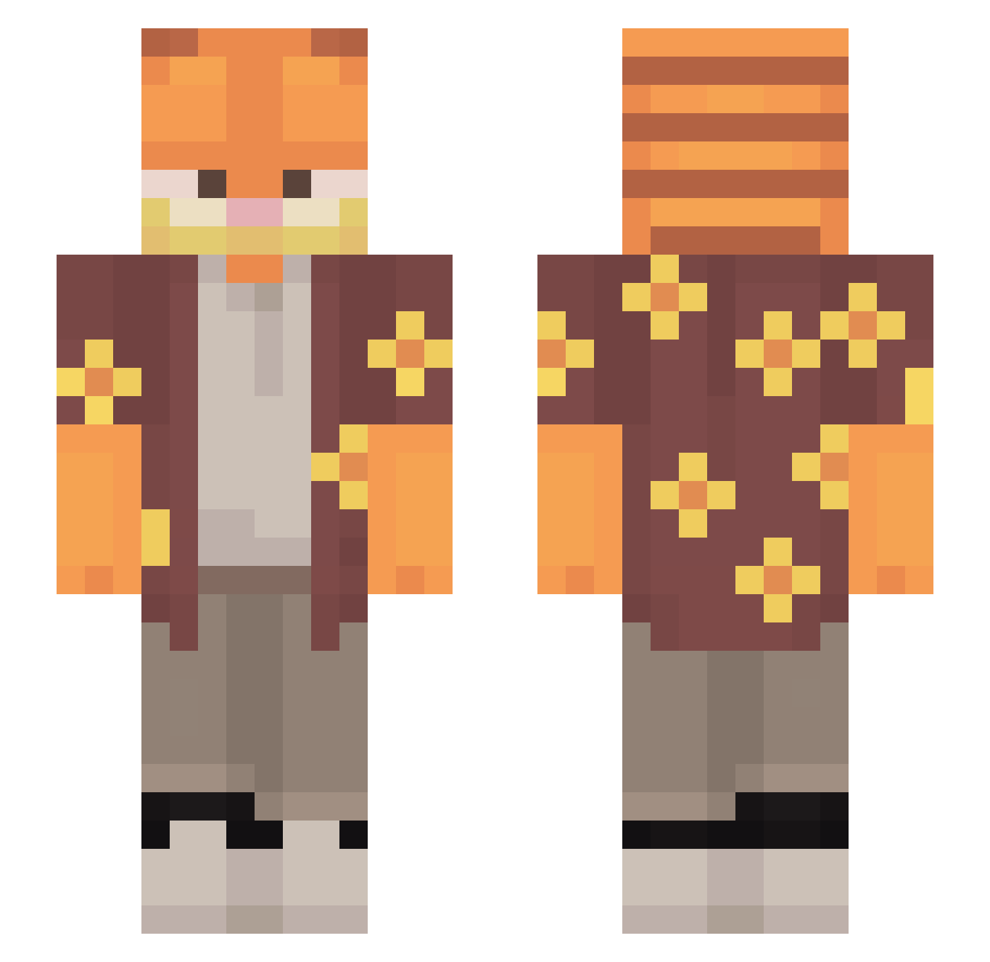 godinthevoid Minecraft skin, front and back view