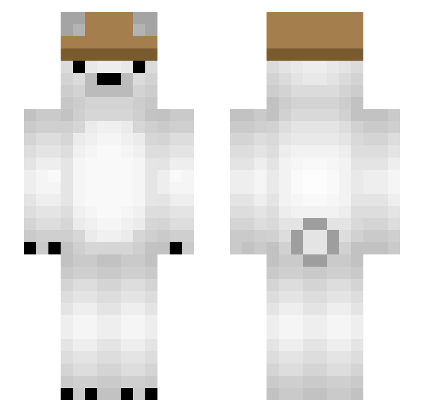Maskine666 Minecraft skin, front and back view