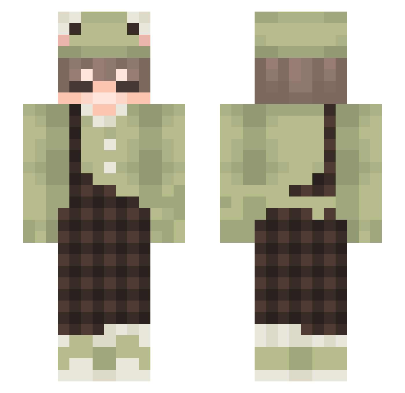 JackTheFrogKing Minecraft skin, front and back view