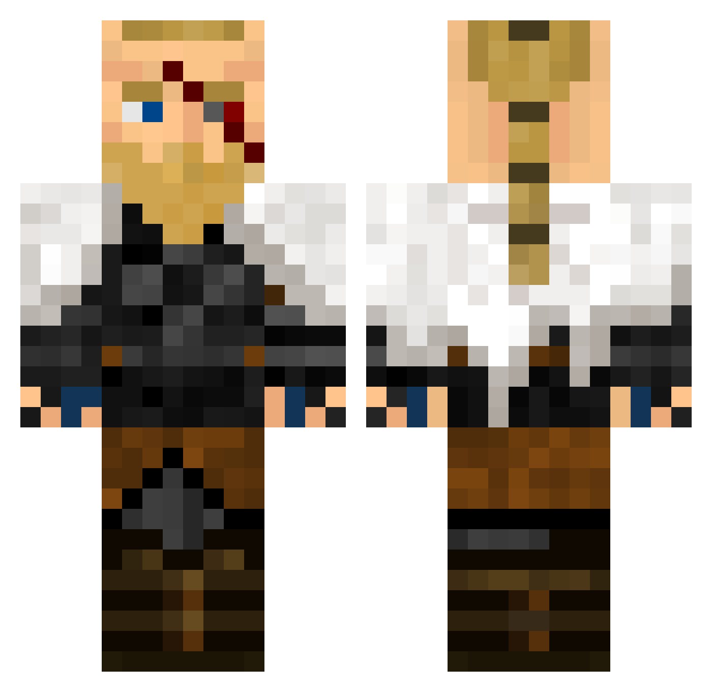 Nandokaj Minecraft skin, front and back view