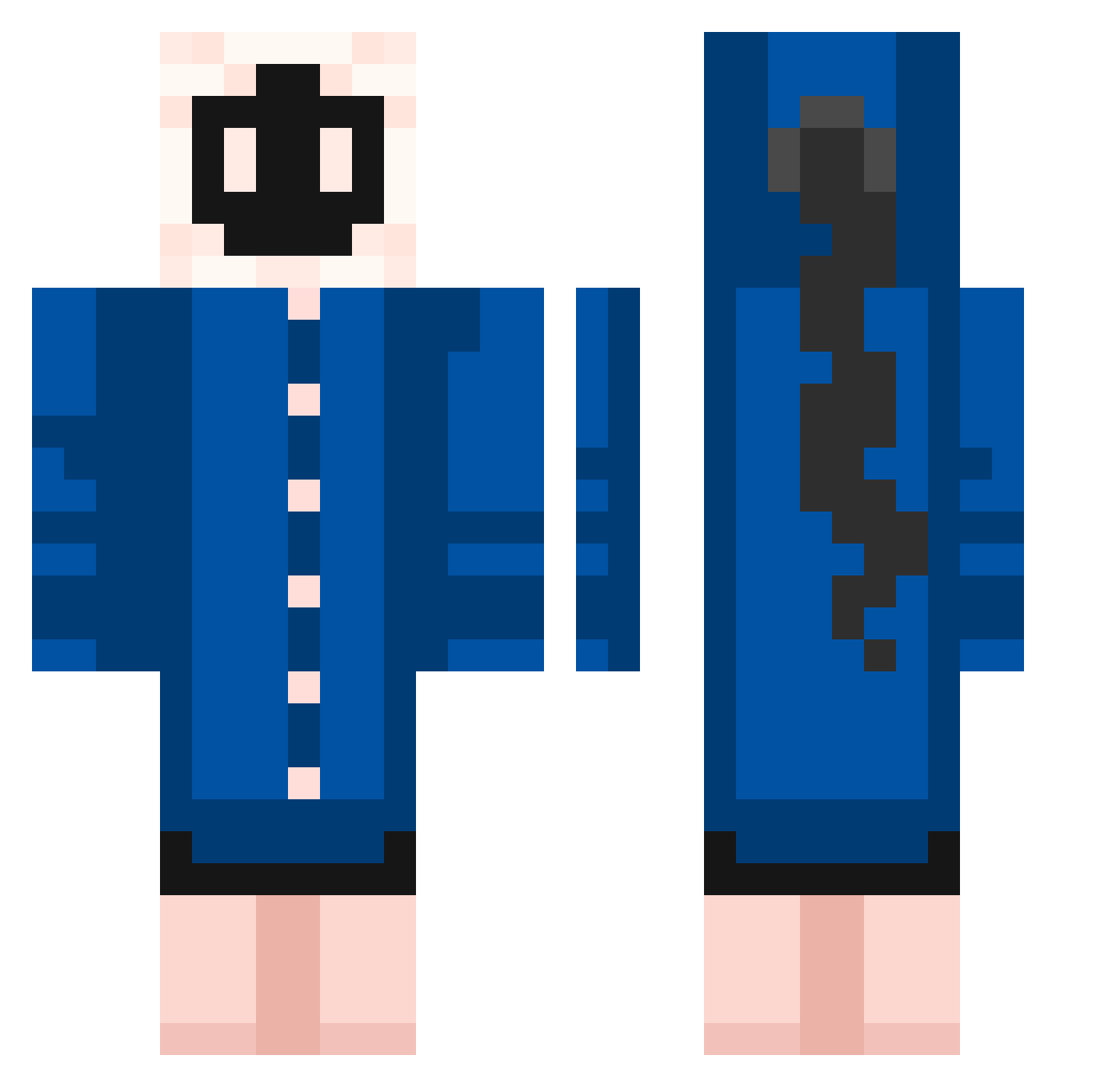 ryvnt Minecraft skin, front and back view