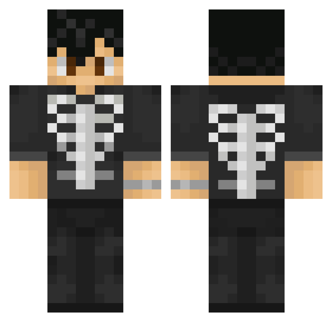 RoachMaggot Minecraft skin, front and back view