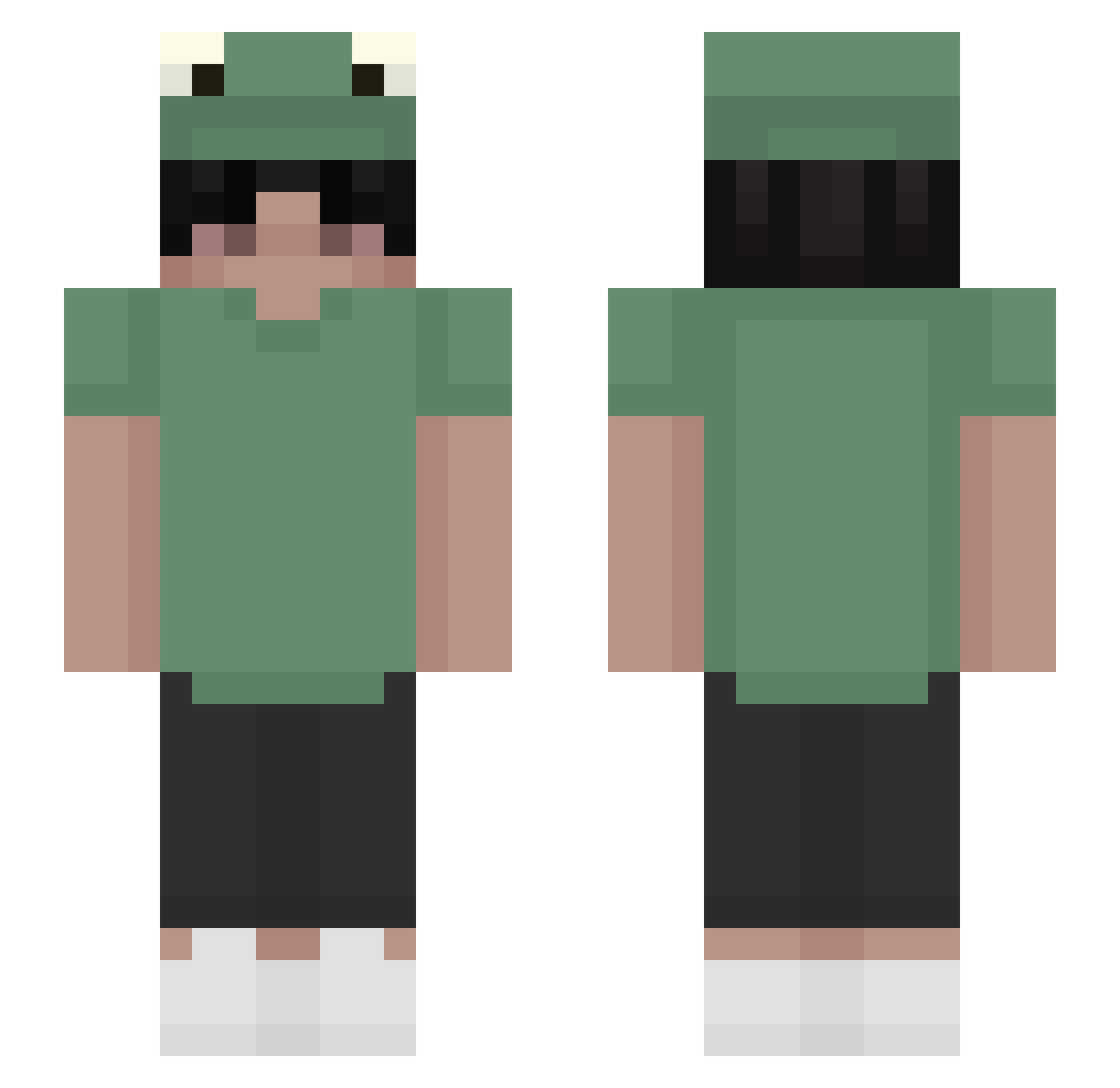 Vovixxx Minecraft skin, front and back view