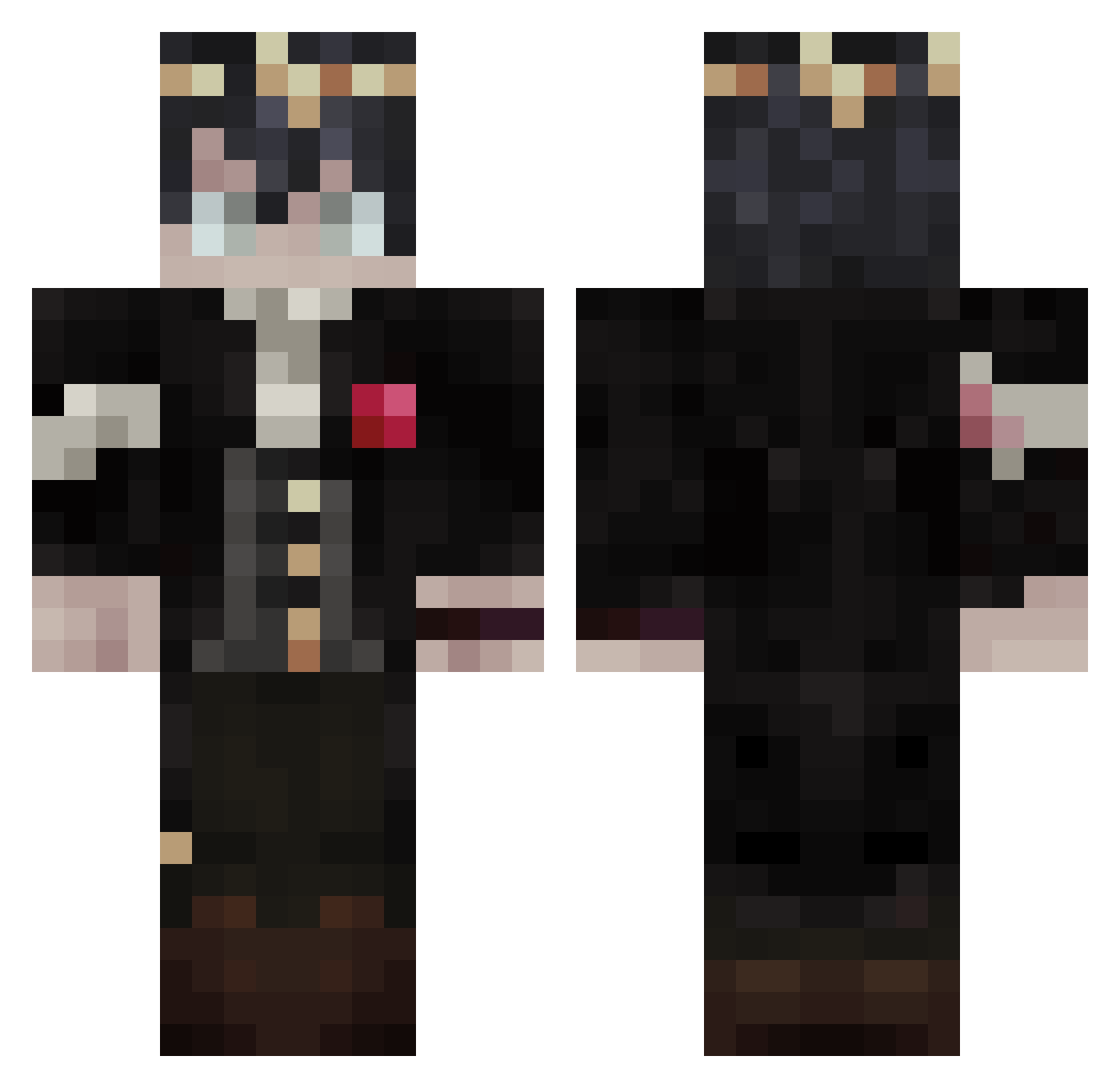 feeeramone Minecraft skin, front and back view