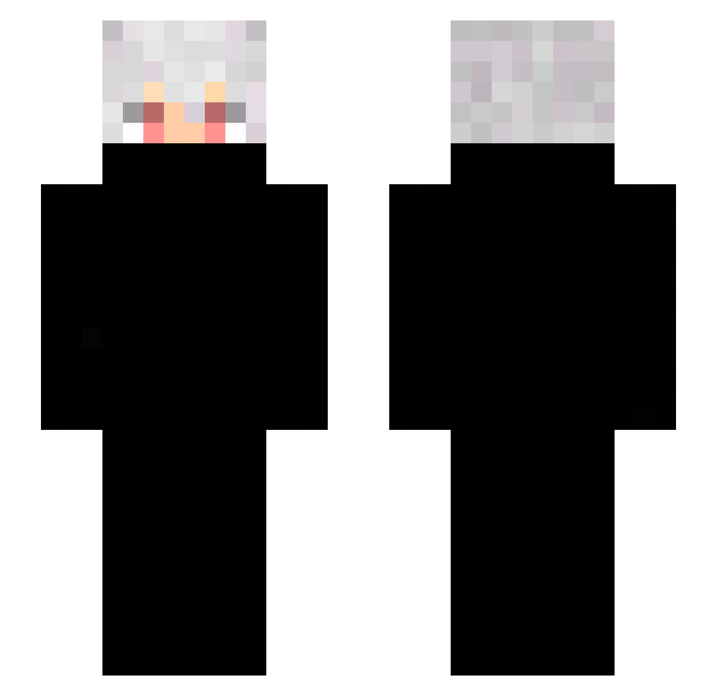 snoopinho Minecraft skin, front and back view