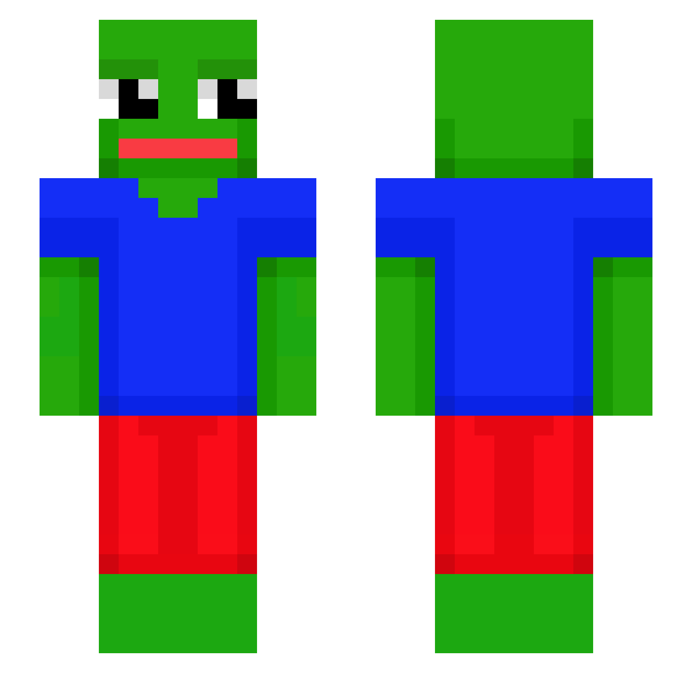 Trebias Minecraft skin, front and back view