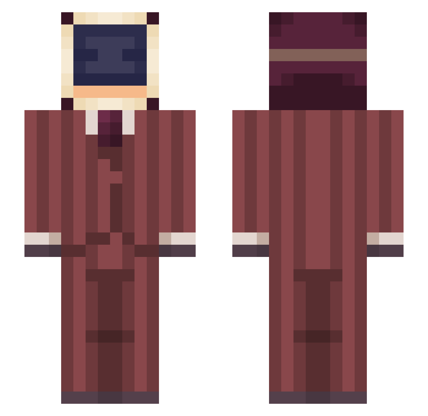 Tuxtlaboy Minecraft skin, front and back view