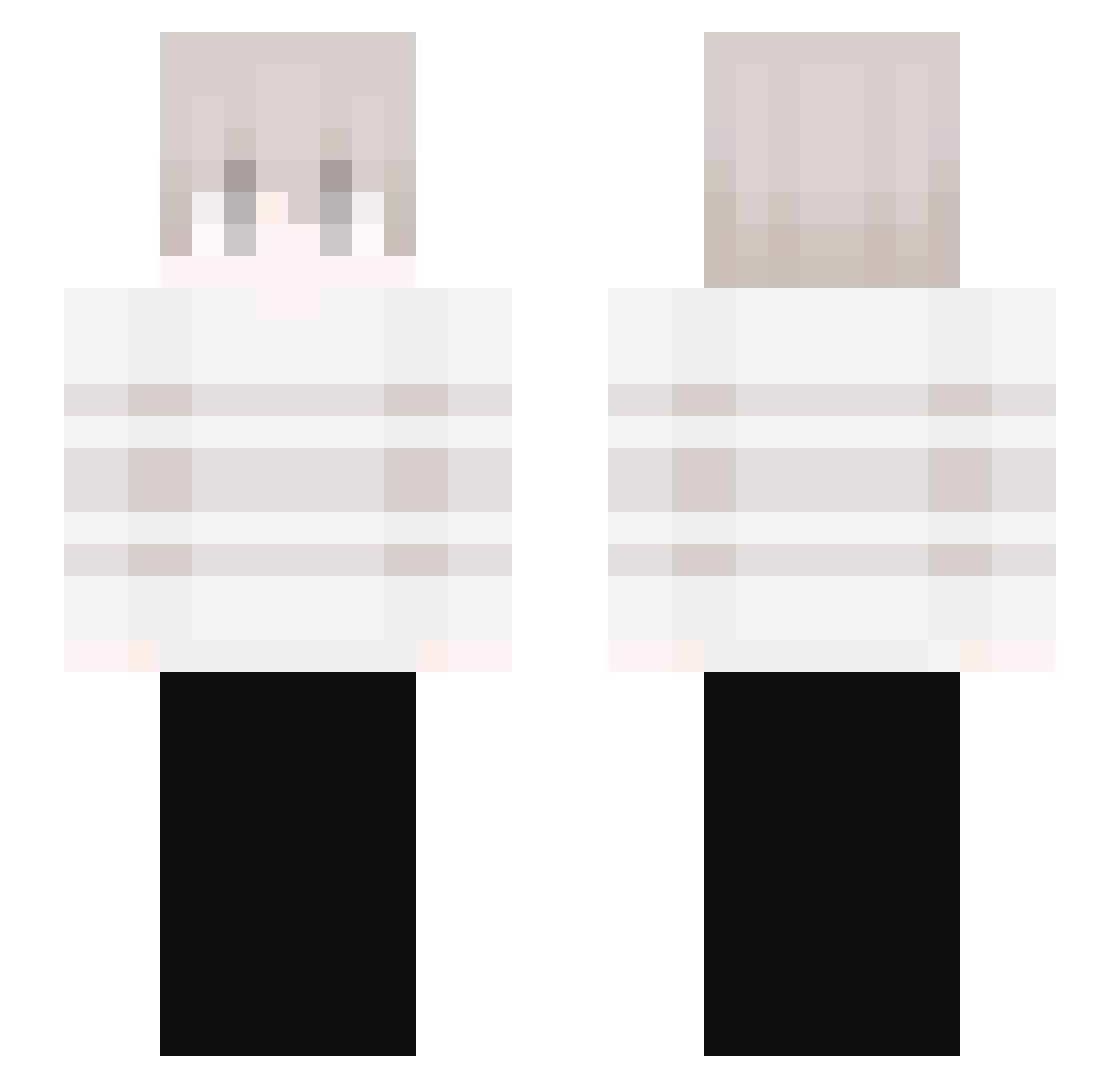 Lateency Minecraft skin, front and back view