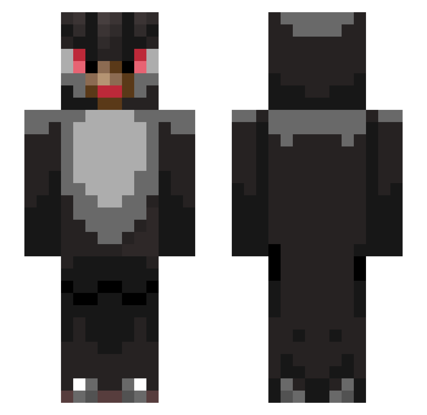 Parsa1379 Minecraft skin, front and back view