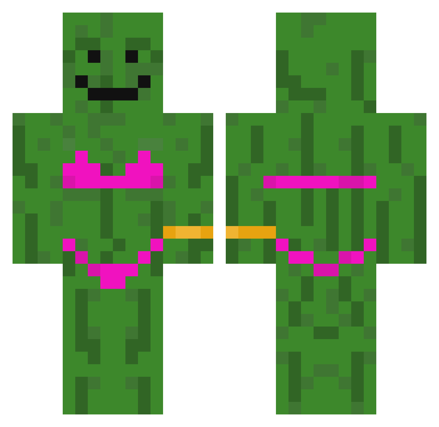 raseplayer67 Minecraft skin, front and back view