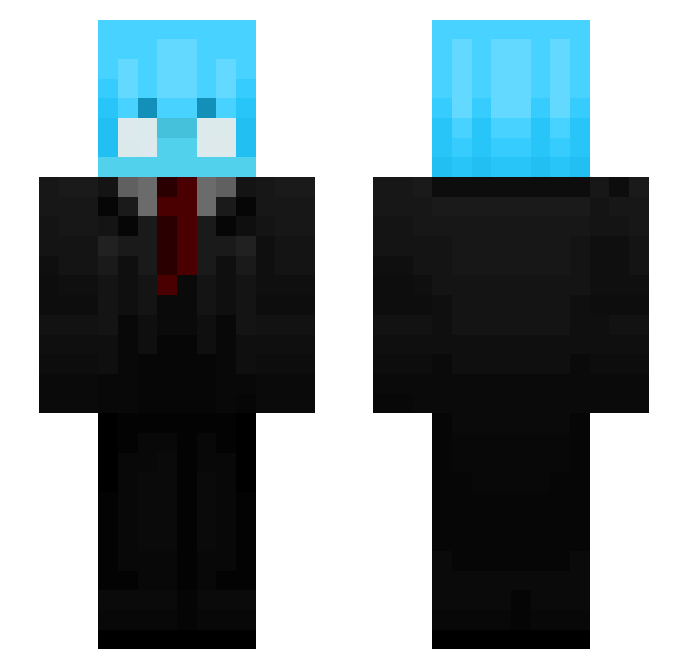 HeyListo Minecraft skin, front and back view