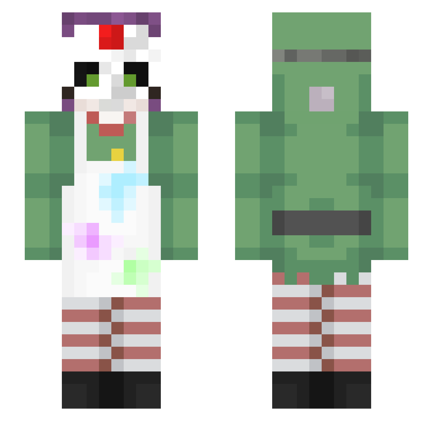 DireXcon Minecraft skin, front and back view