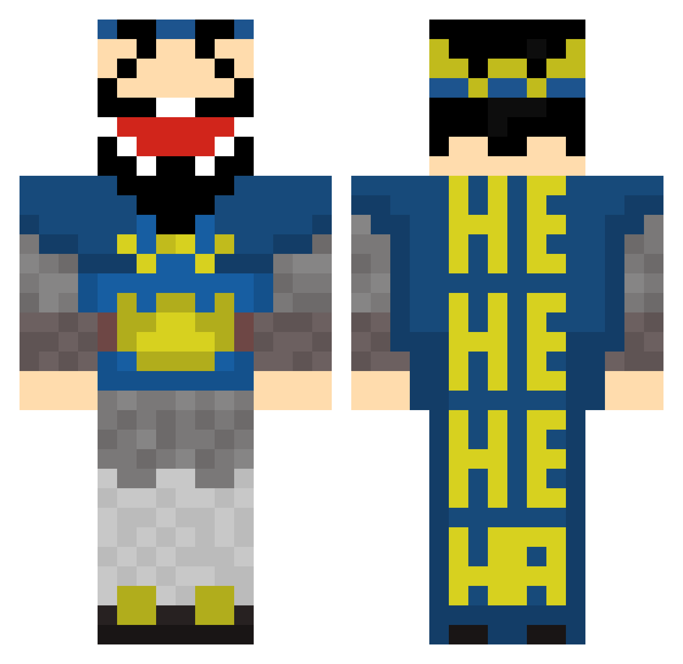 Lunoxx Minecraft skin, front and back view