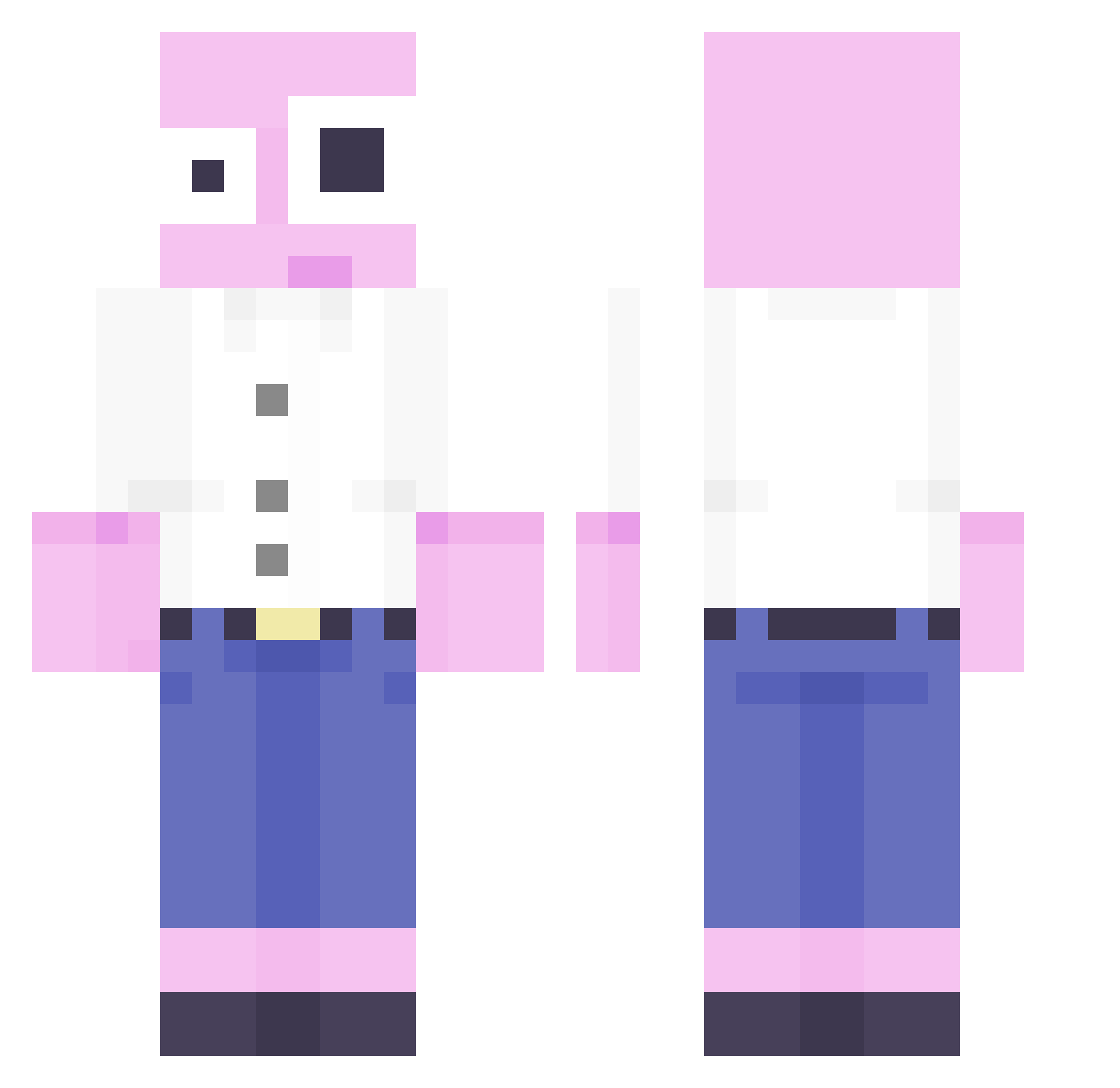 nibblebaby Minecraft skin, front and back view
