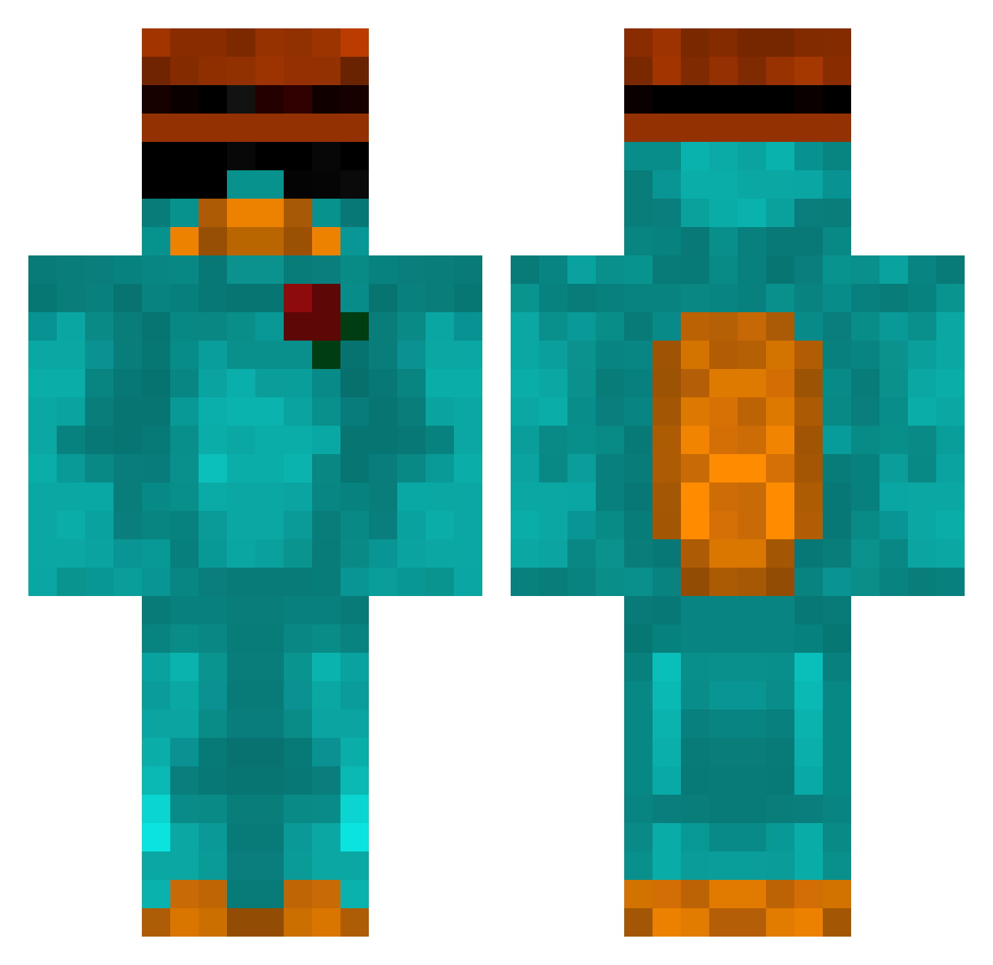 Osib Minecraft skin, front and back view