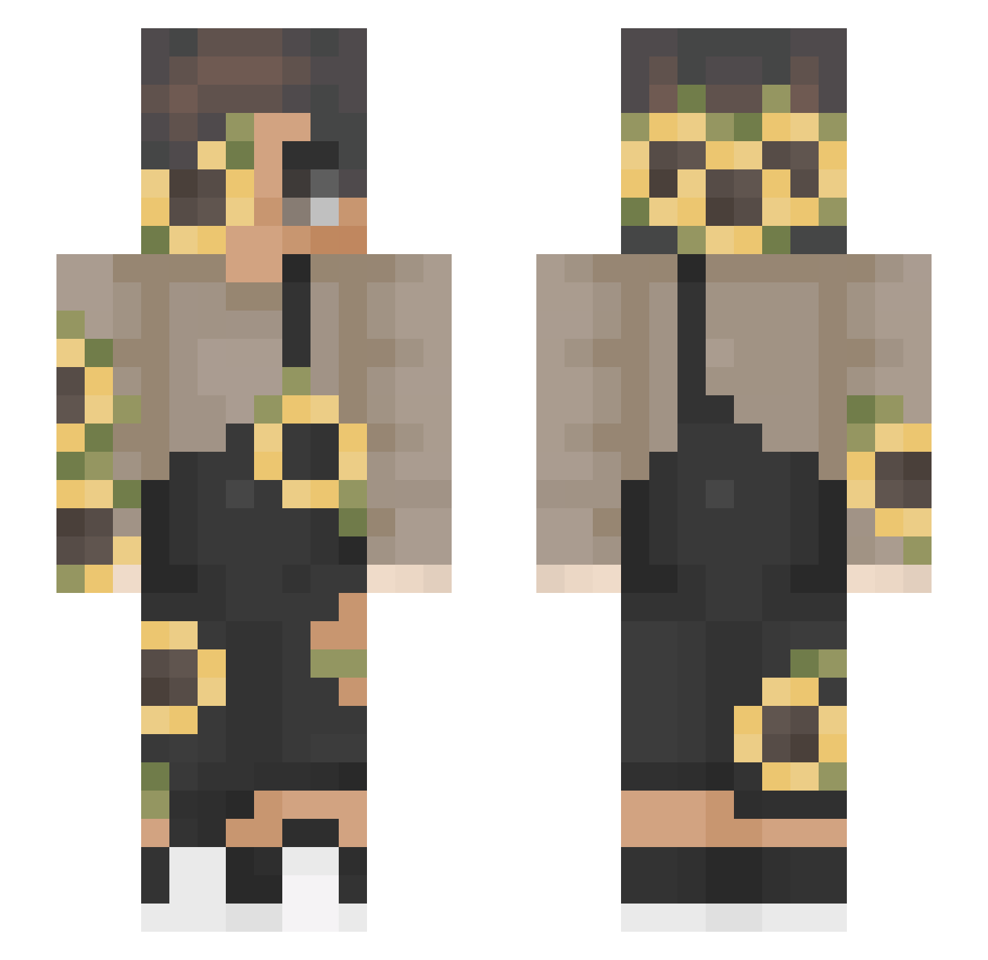 graduality Minecraft skin, front and back view