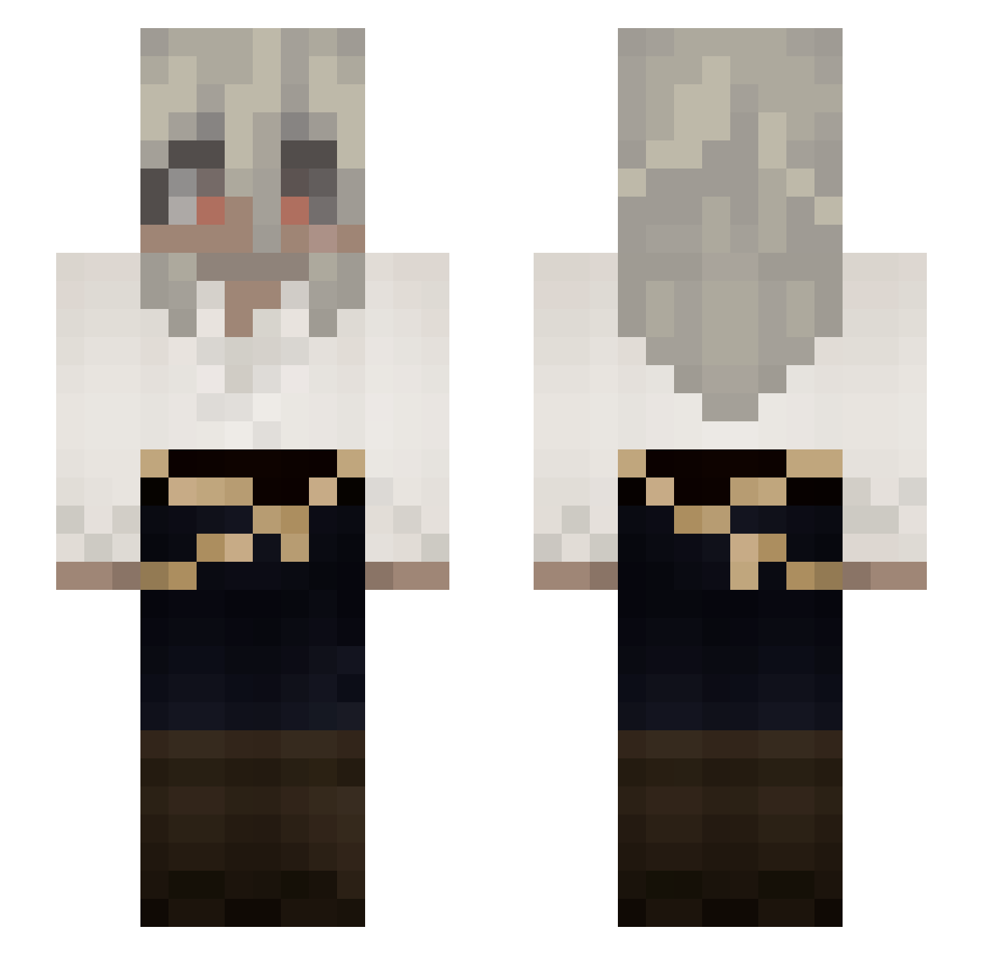sadpatheticseal Minecraft skin, front and back view