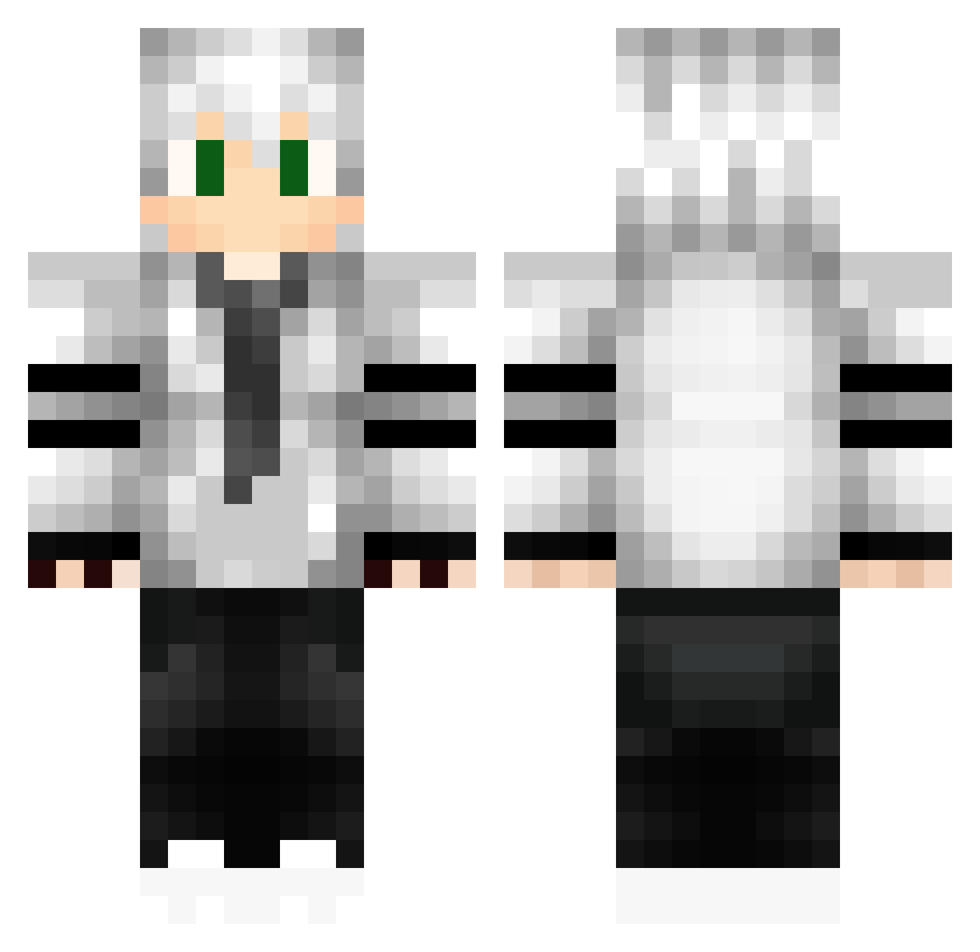 Thostian Minecraft skin, front and back view