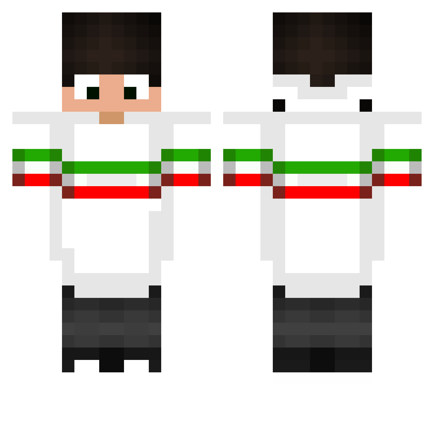 SmiileInPlays Minecraft skin, front and back view