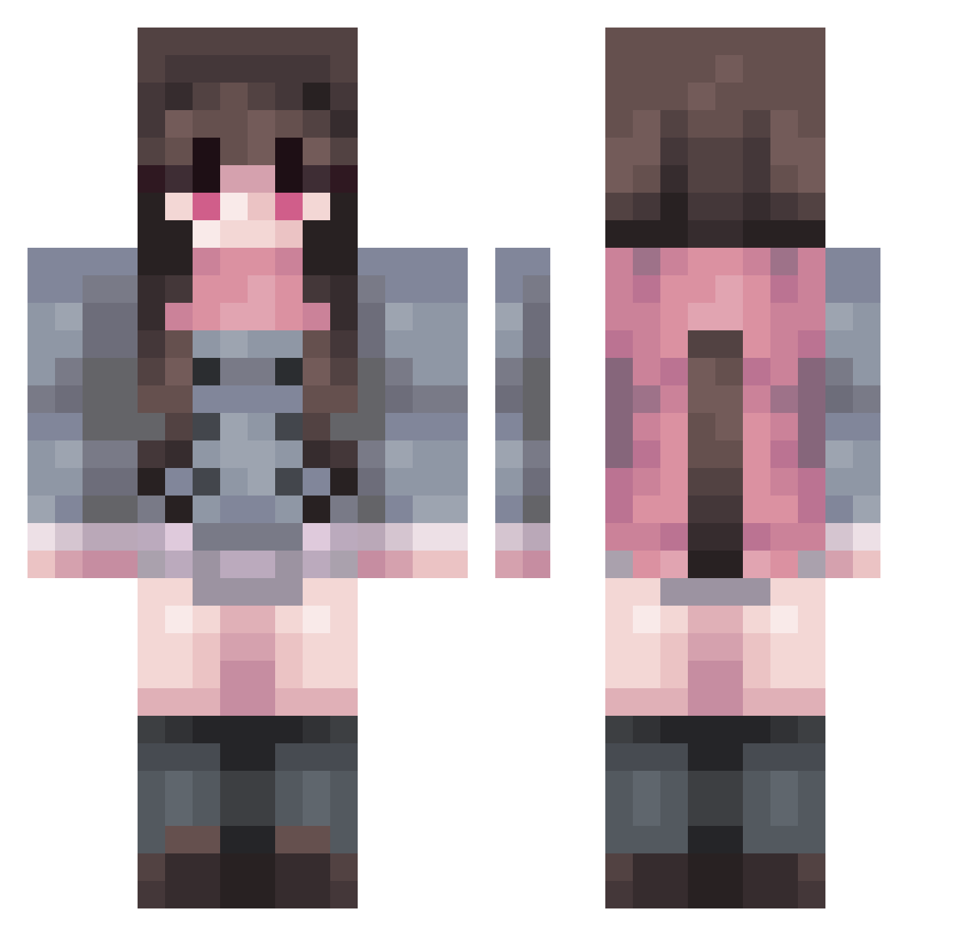 TurtlesMC Minecraft skin, front and back view