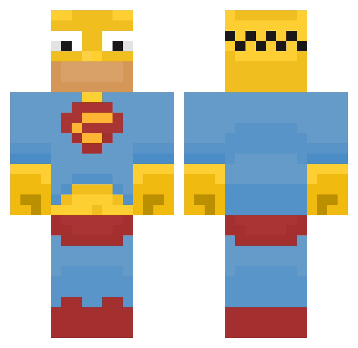 wowunicorn123 Minecraft skin, front and back view