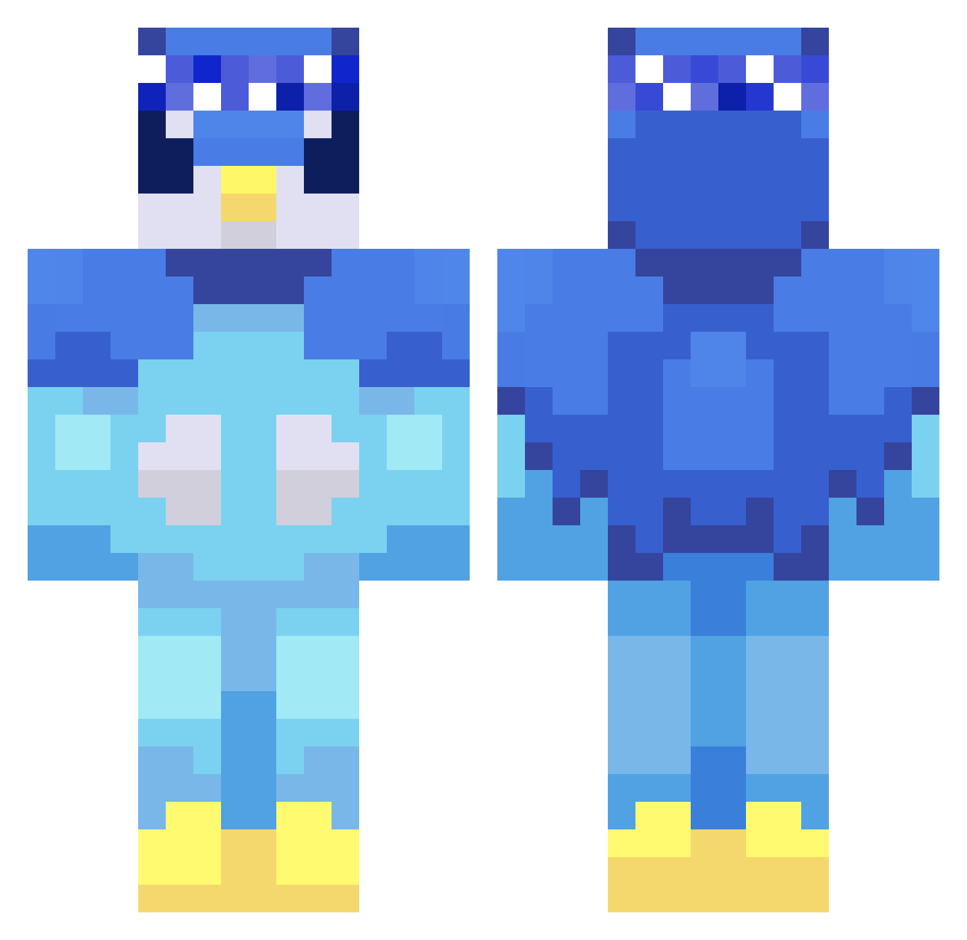 Dawnikari Minecraft skin, front and back view