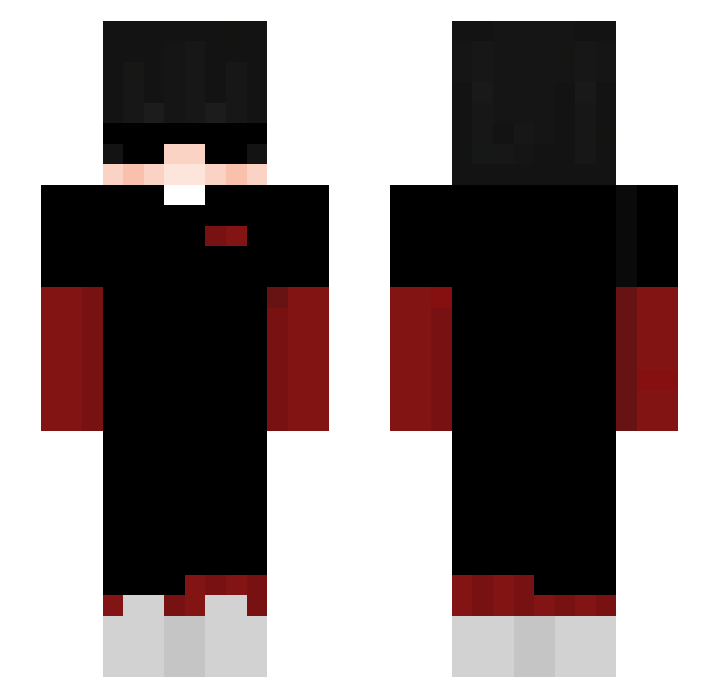 Runners Minecraft skin, front and back view