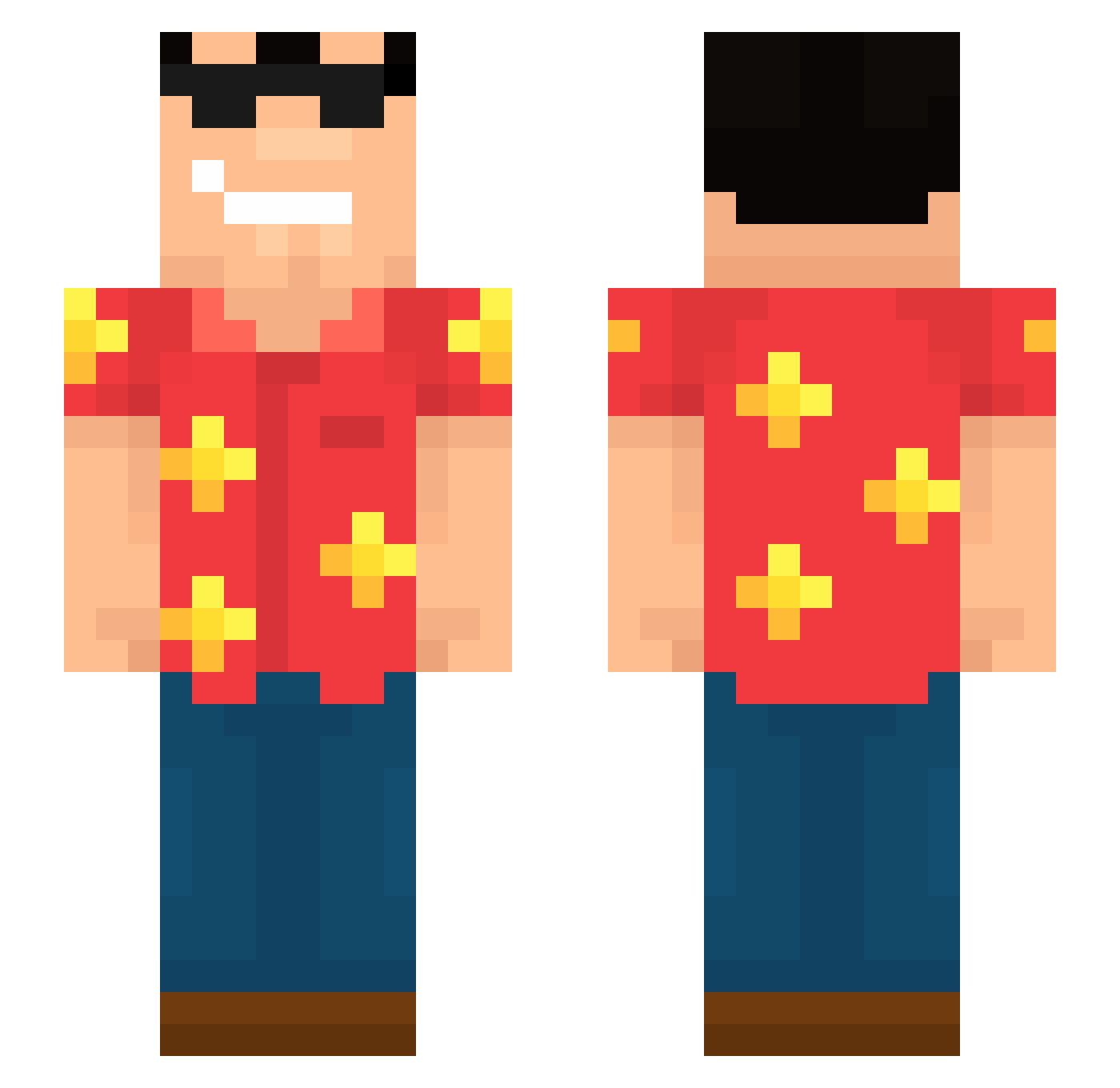 rippedcakejunge Minecraft skin, front and back view