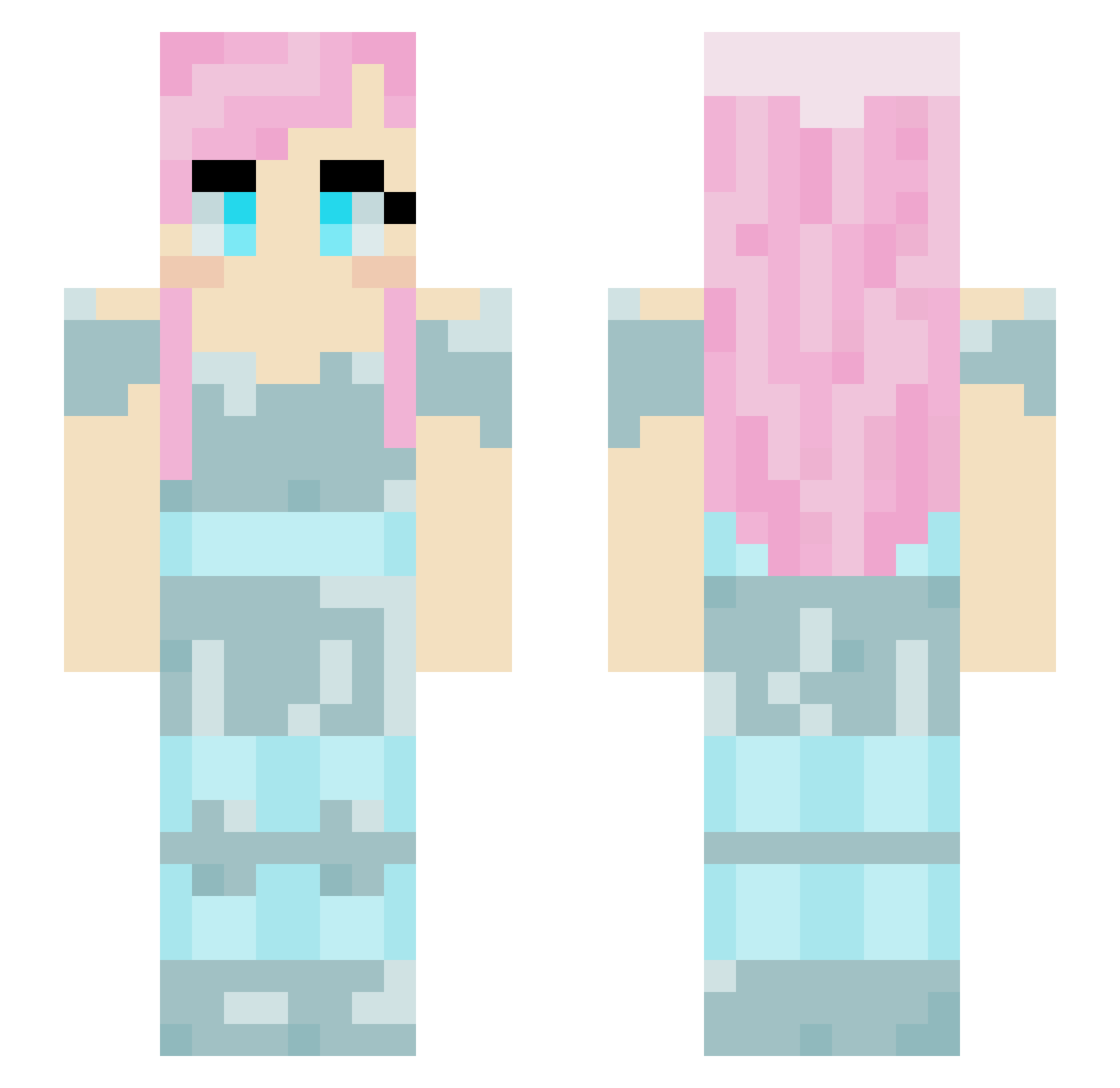 Tansi1248 Minecraft skin, front and back view