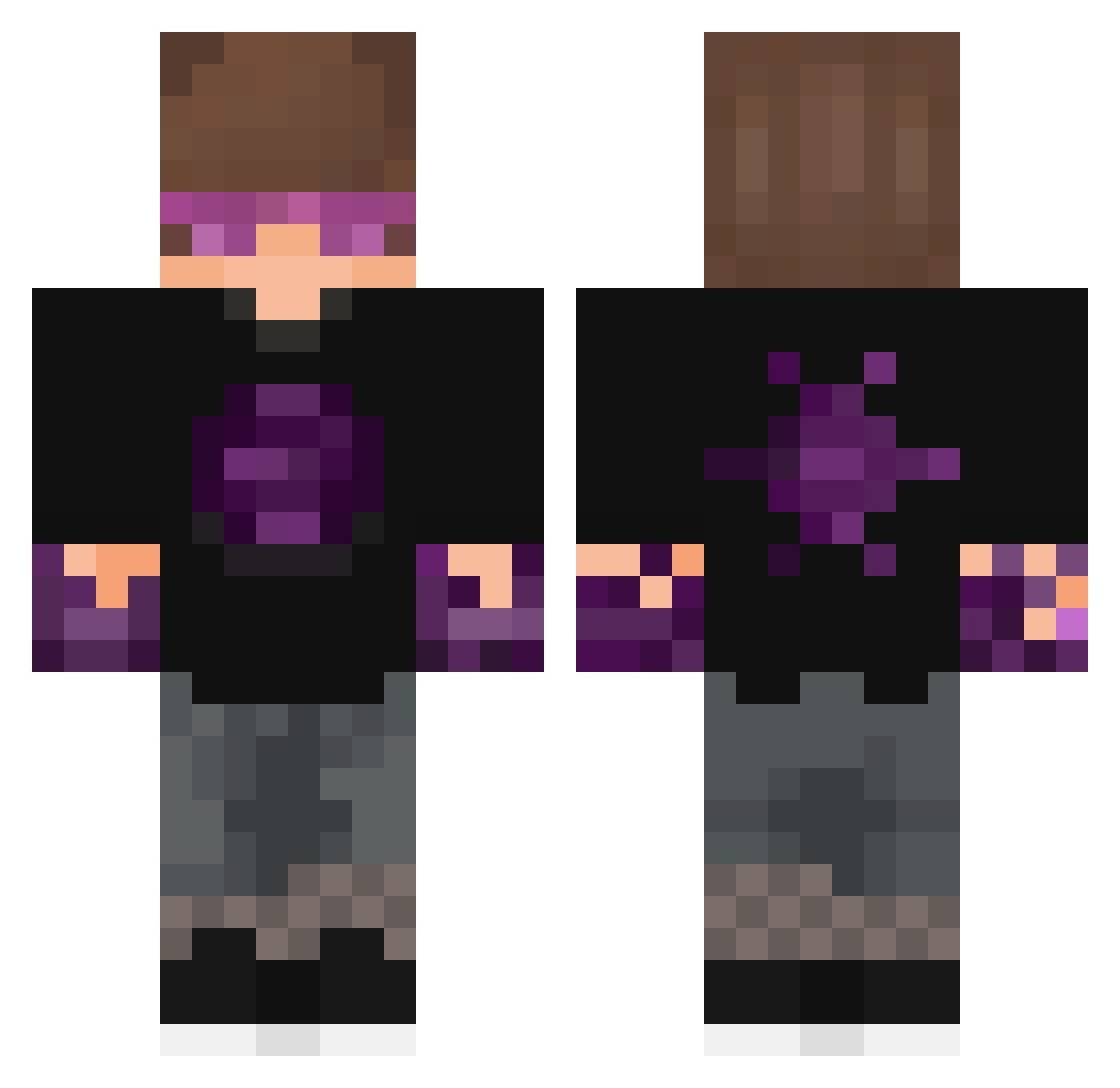ItzVorty Minecraft skin, front and back view