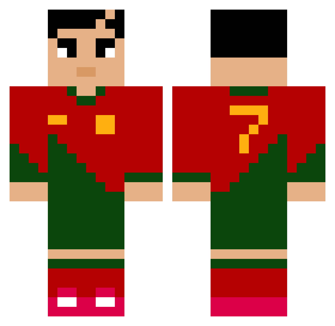 DogaoDoBem Minecraft skin, front and back view