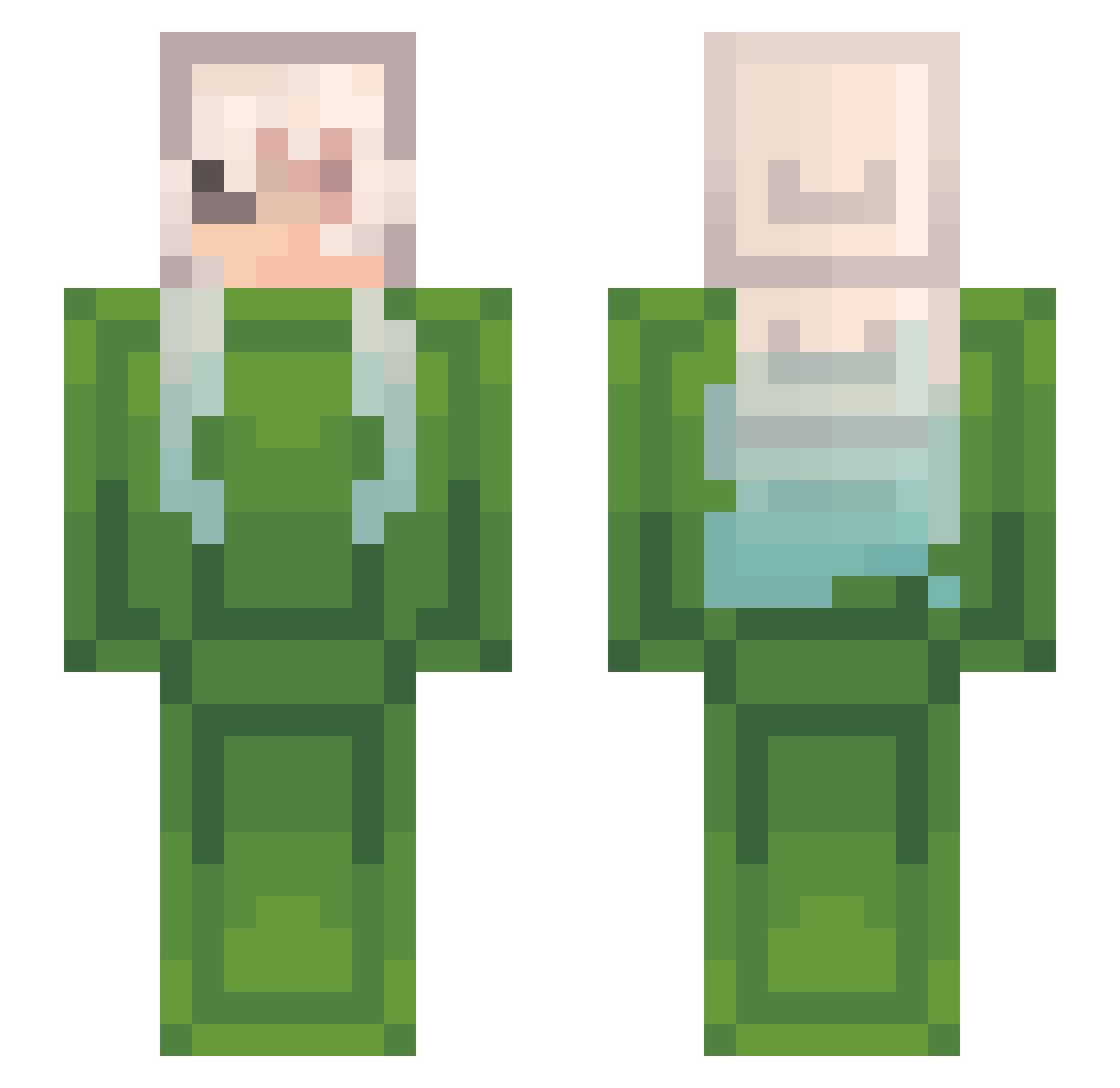 milkyram Minecraft skin, front and back view