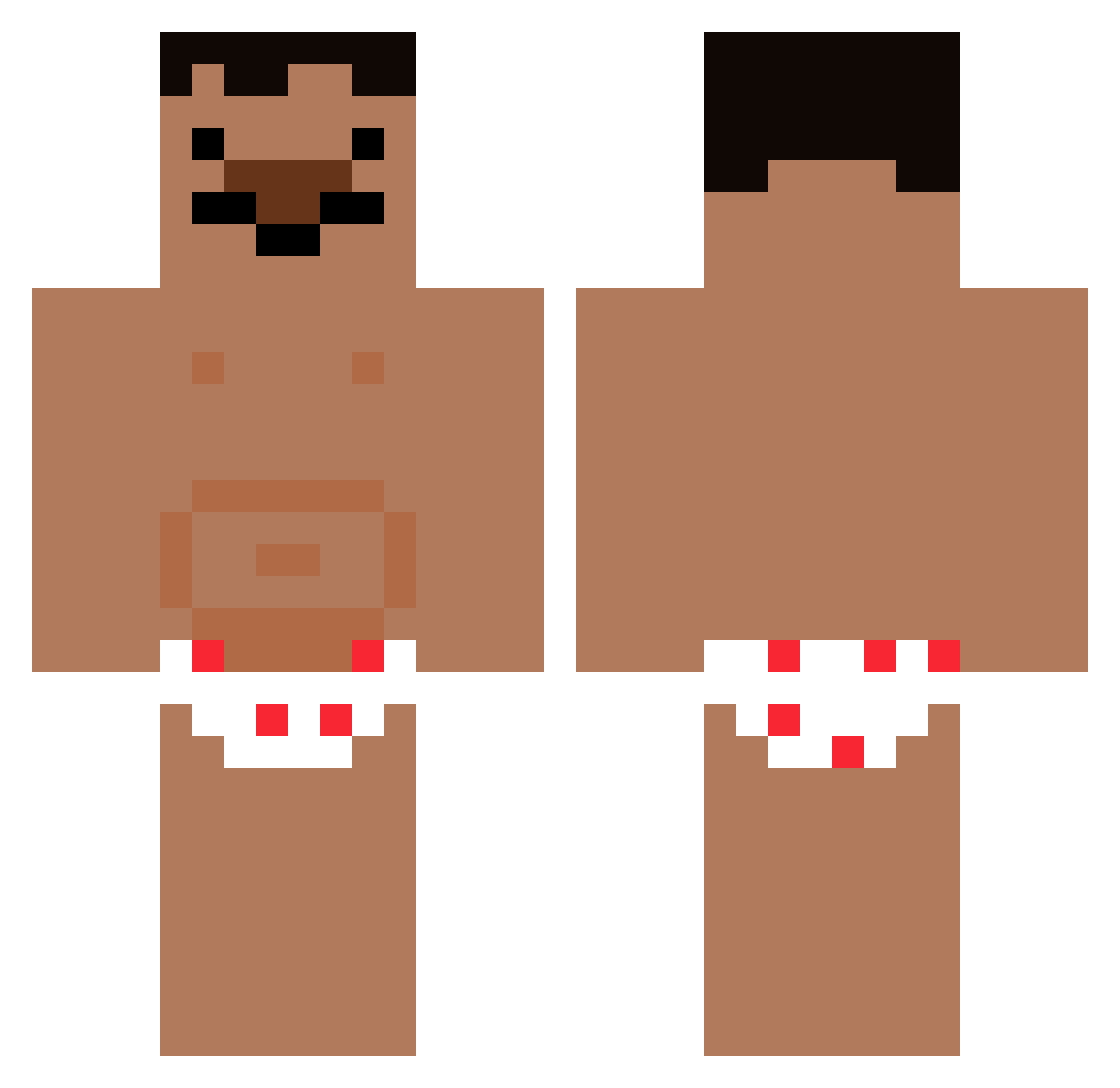 ProsteKatcheris Minecraft skin, front and back view