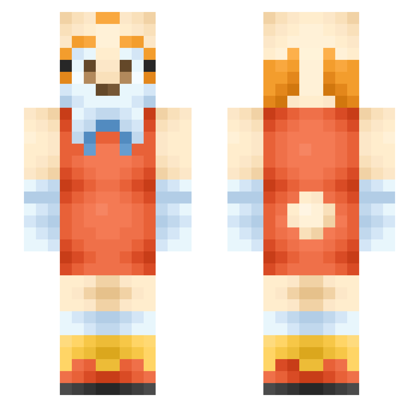 FourthMatch Minecraft skin, front and back view