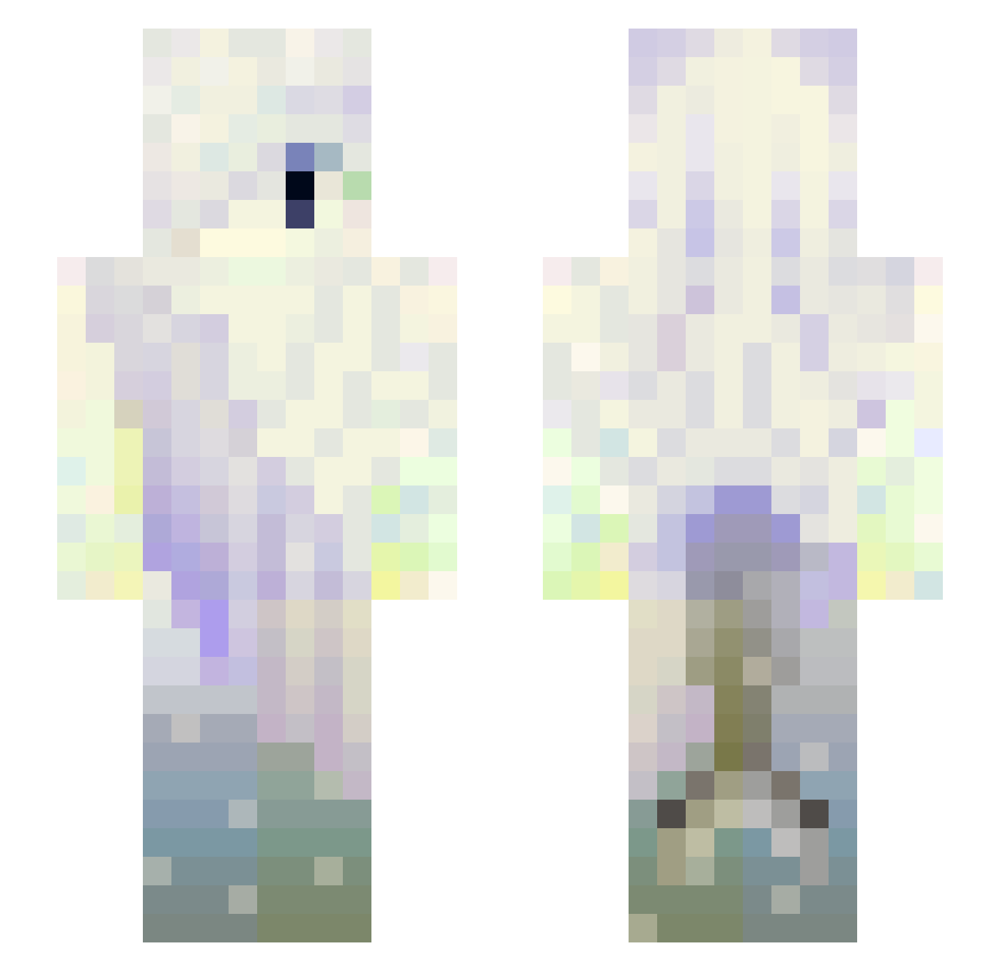 T0motomato Minecraft skin, front and back view